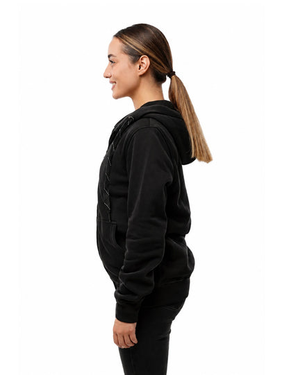 Sweat à capuche chauffant entièrement zippé pour femmes noir (amélioré) 
