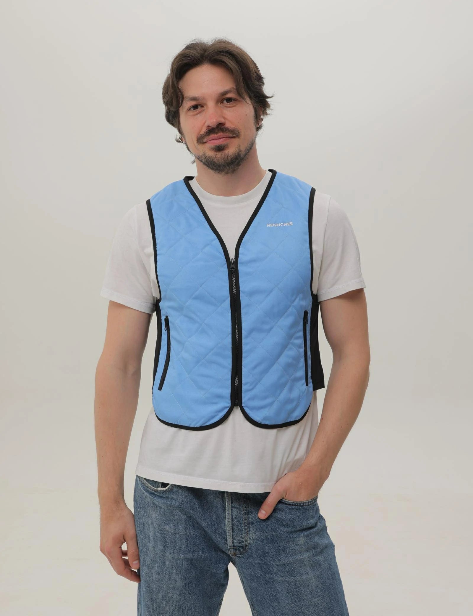 Cooling Vest with 12 Ice Packs - Blue