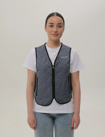 Unisex Cooling Vest with 12 Ice Packs - Grey