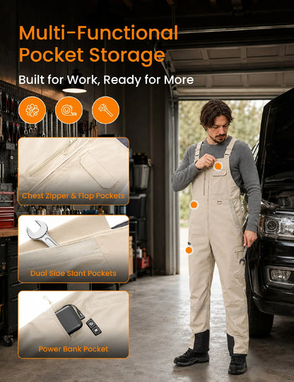 Men's Reflection Heated Bib Overalls with 12V 16000mah Battery