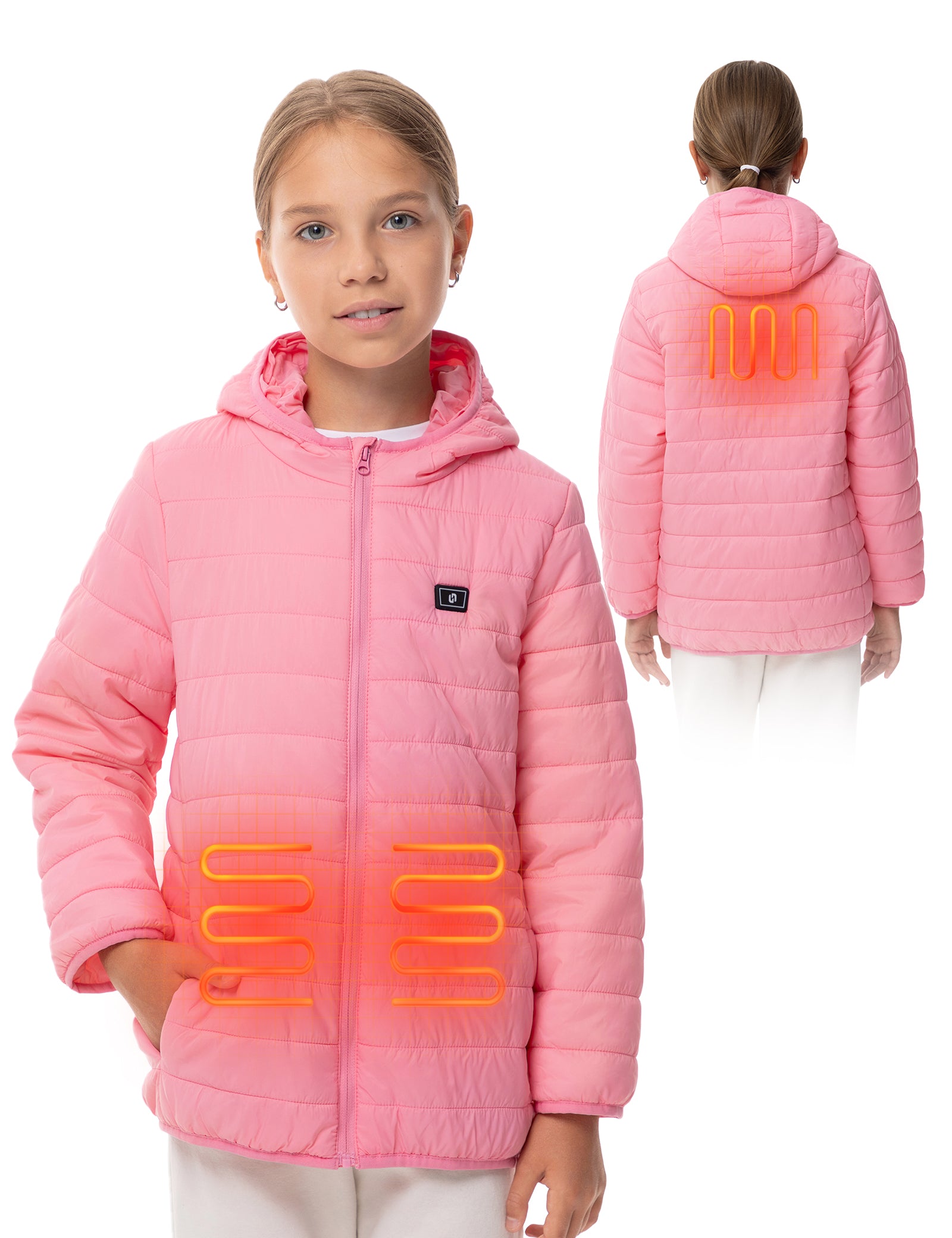 Girls Lightweight Heated Jacket - Pink