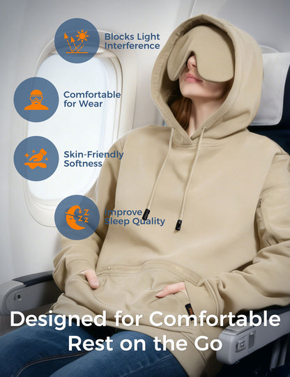 Relexit® All-in-One Airplane Travel Hoodie with Built-in Eye Mask