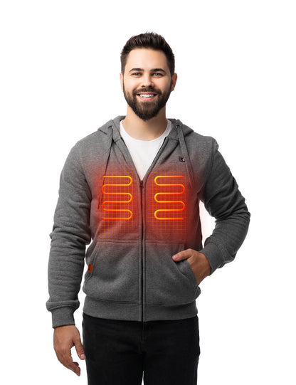 Men's Heated Hoodie - Grey
