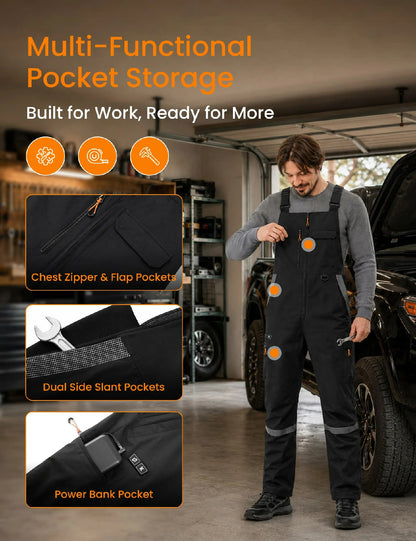 Men's Reflection Heated Bib Overalls with 12V 16000mah Battery
