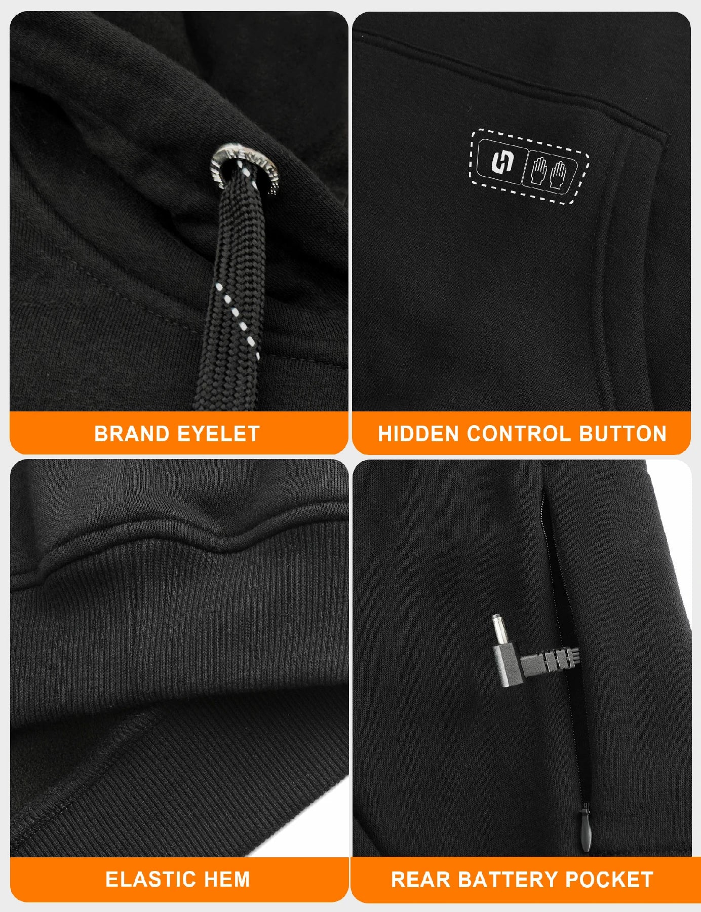 Women's Dual-Control Heated Pullover Hoodie with 12V Battery