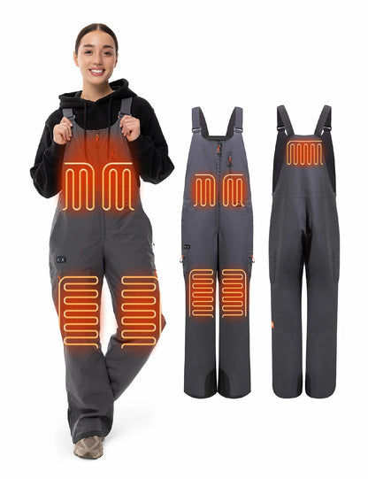 Women's Heated Bib Overalls with 12V Battery