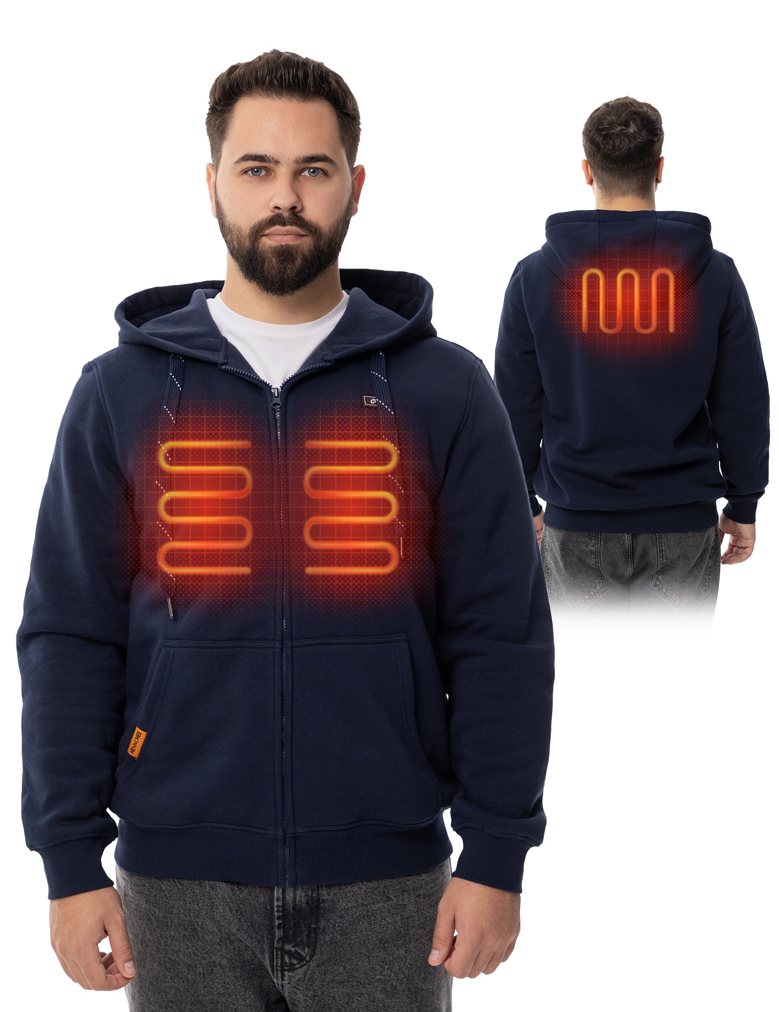 Men's Heated Hoodie - Navy