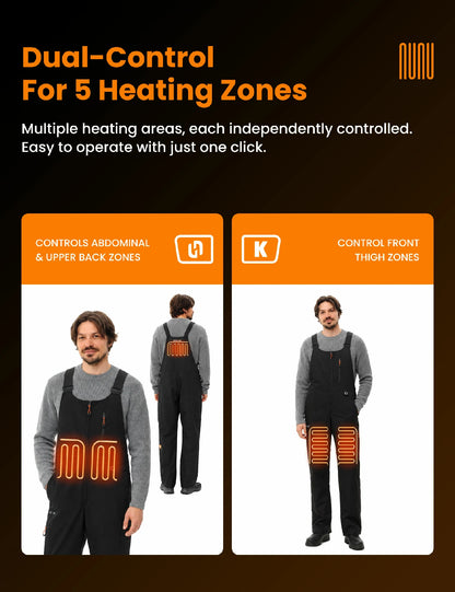 Men's Heated Bib Overalls with 12V Battery