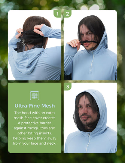 Men's UPF 50+ Sun Protection Bug Jacket - Blue
