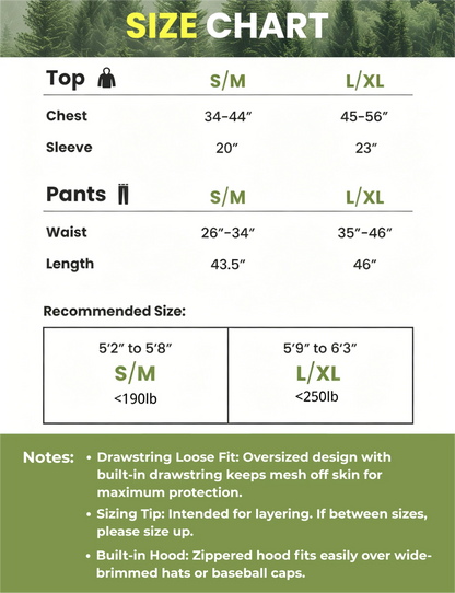 Costume anti-moustique unisexe 