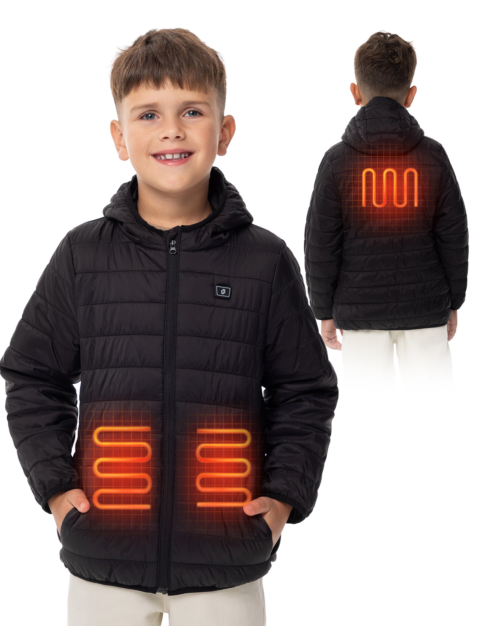 Boys Lightweight Heated Jacket - Black