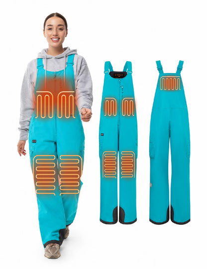 Women's Heated Bib Overalls with 12V Battery