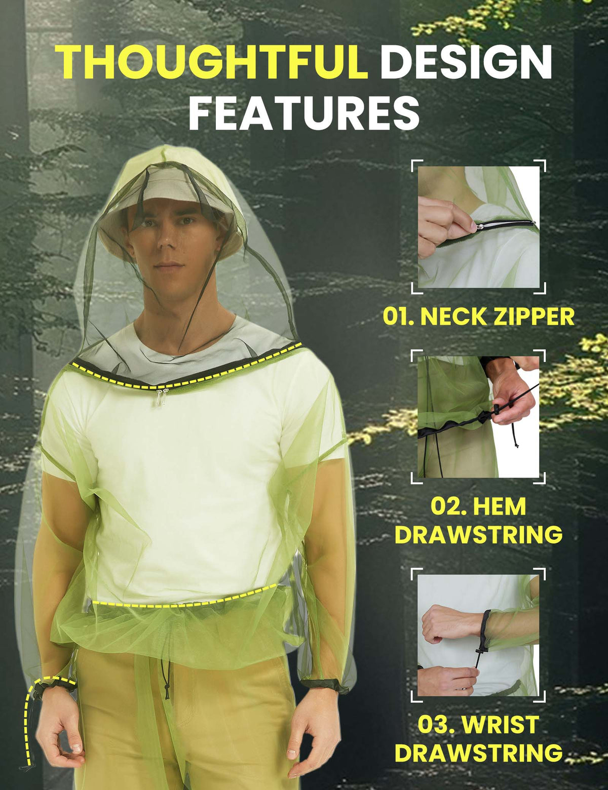 Costume anti-moustique unisexe 