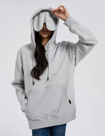 Relexit® All-in-One Travel Hoodie with Built-in Blackout Eye Mask – Unisex