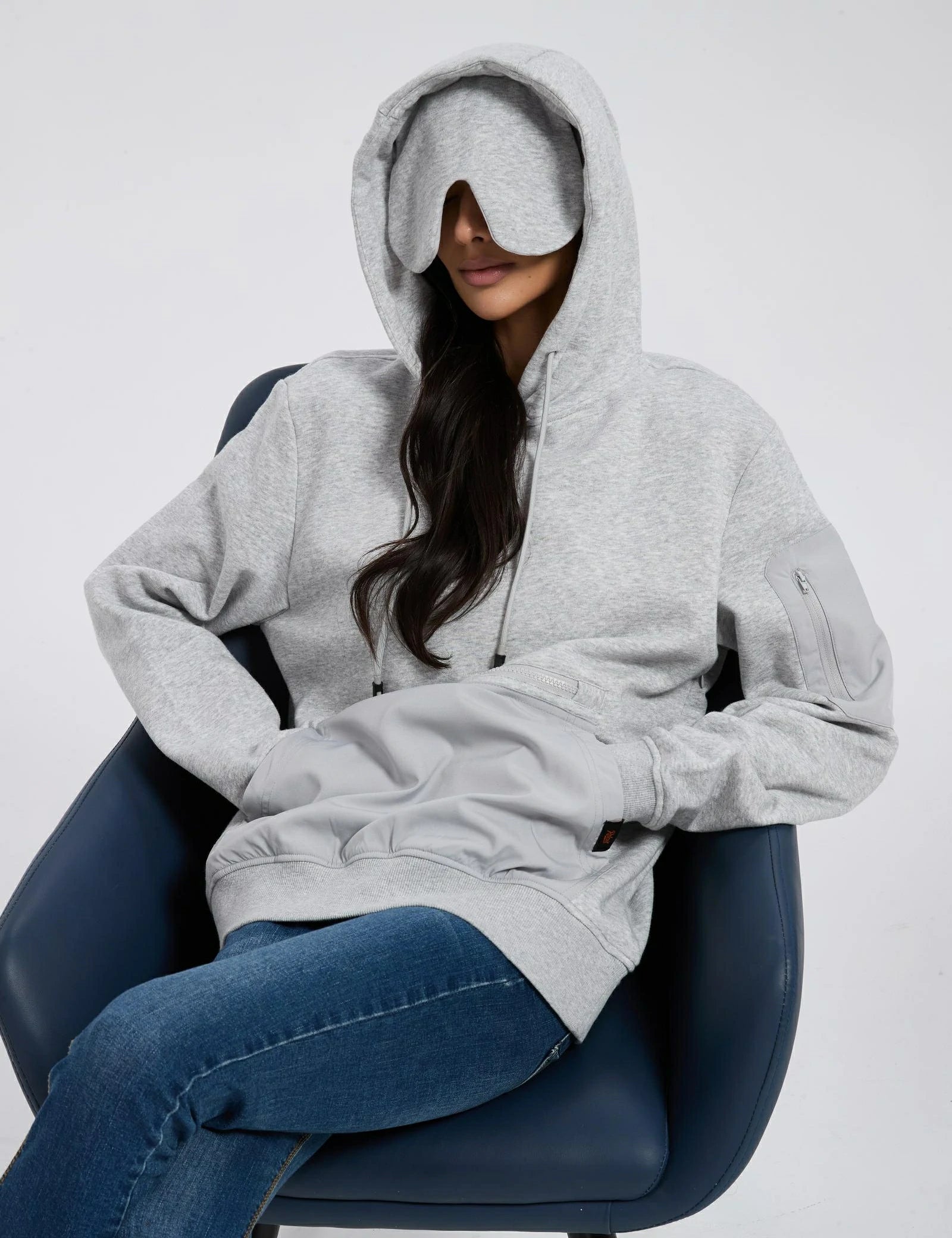 Relexit® All-in-One Travel Hoodie with Built-in Blackout Eye Mask – Unisex