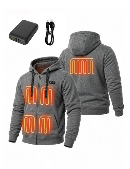 Sweat à capuche chauffant unisexe - Noir 