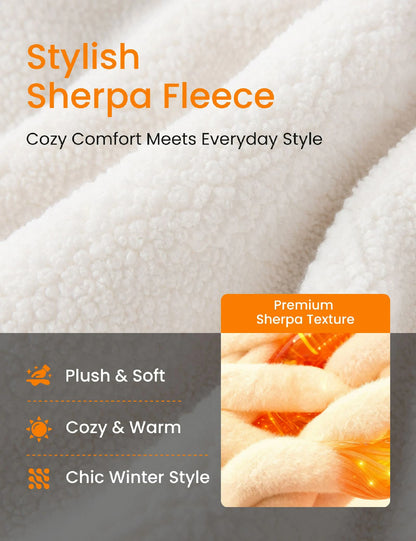 Womens Heated Sherpa Fleece Jacket 12V 16000mah Battery