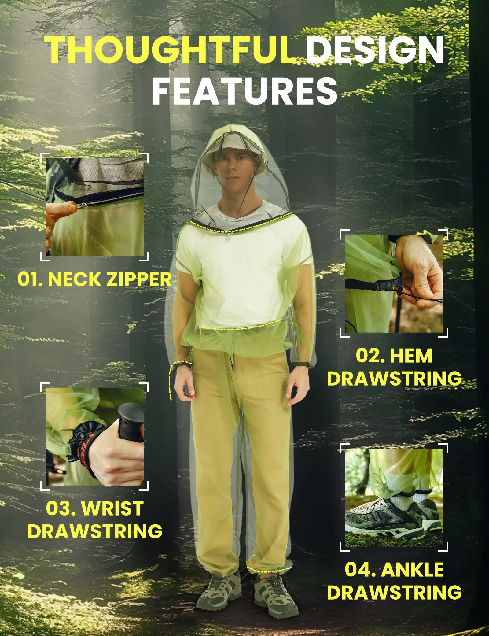 Costume anti-moustique unisexe 