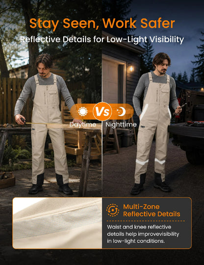 Men's Reflection Heated Bib Overalls with 12V 16000mah Battery
