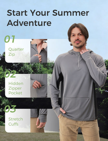 Men's UPF 50+ Sun Protection Bug Jacket - Grey