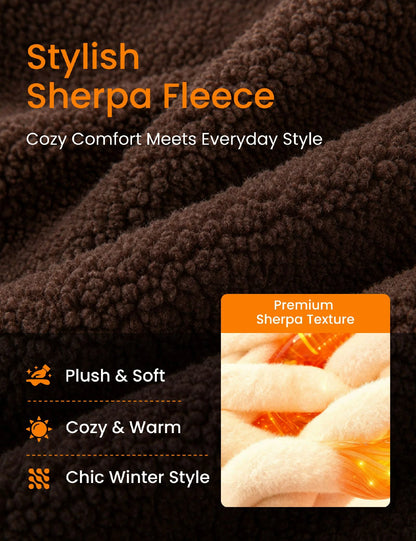 Womens Heated Sherpa Fleece Jacket 12V 16000mah Battery