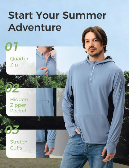 Men's UPF 50+ Sun Protection Bug Jacket - Blue