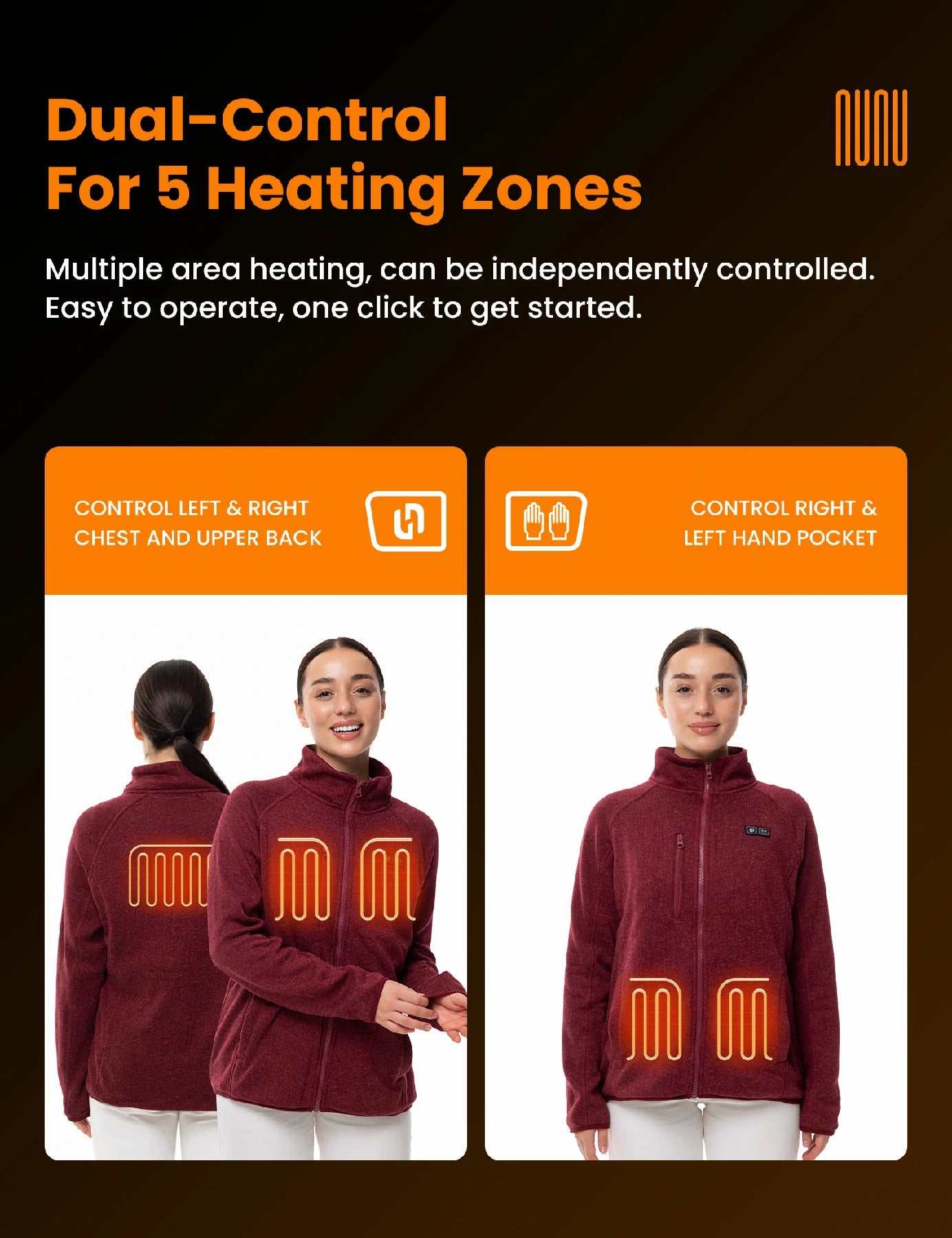 Veste polaire chauffante pour femmes grise (améliorée) 