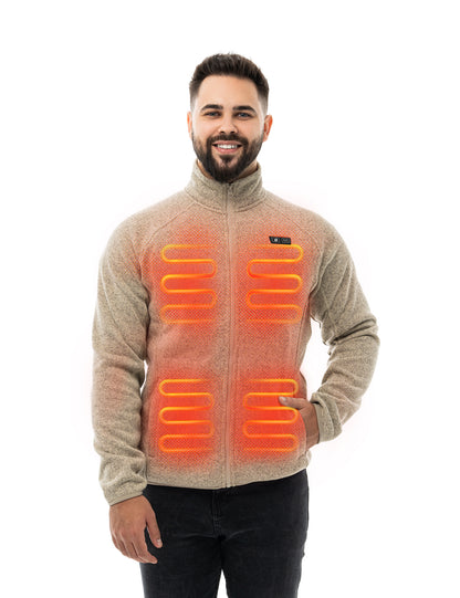 Men's Heated Fleece Jacket - Grey (Dual-Control)