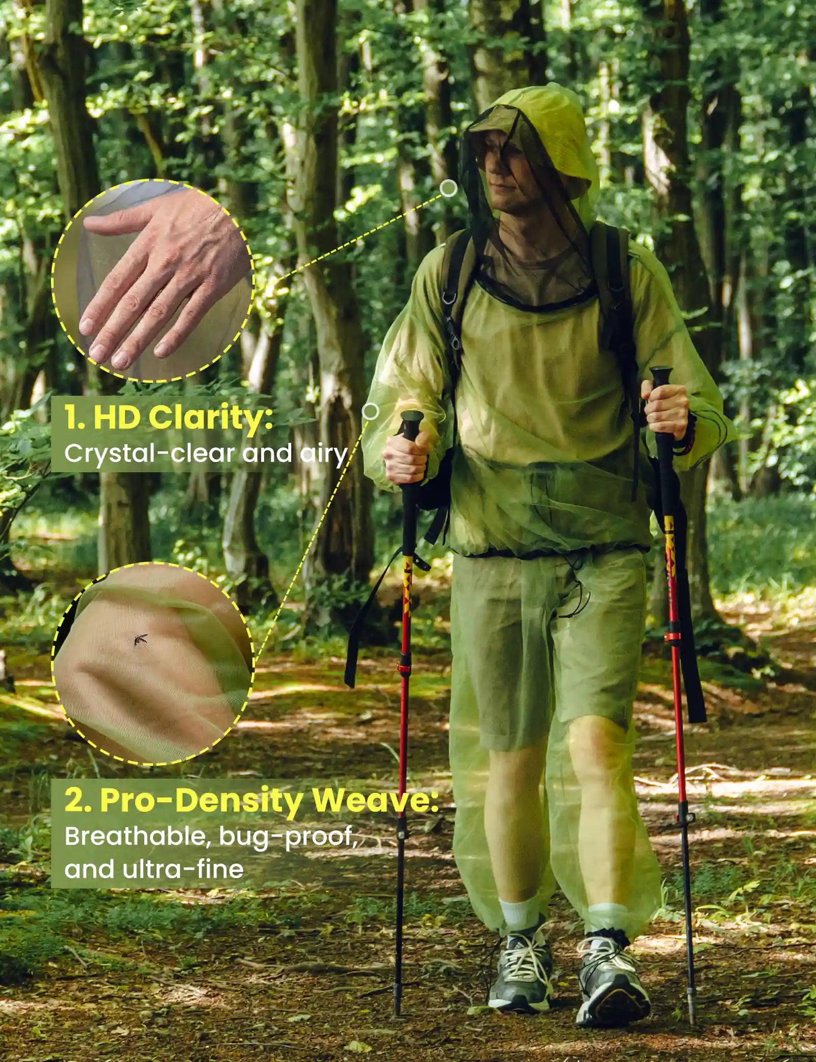 Chemical-Free Bug Proof Mosquito Suit - Green