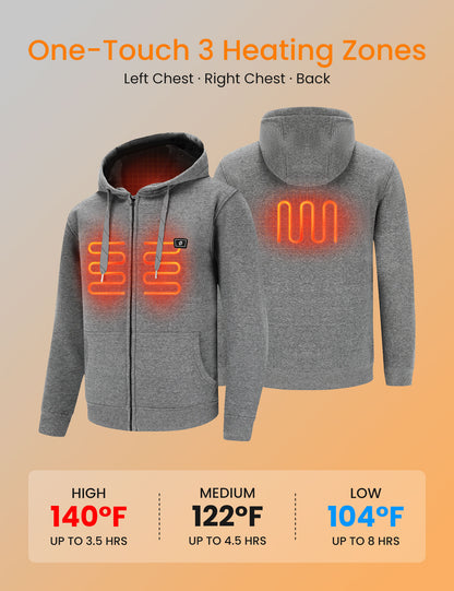 Women's Heated Full-Zip Hoodie with 5V 12000mah Battery