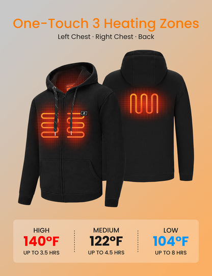 Women's Heated Full-Zip Hoodie with 5V 12000mah Battery