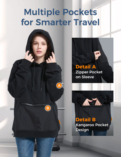 Relexit® All-in-One Travel Hoodie with Built-in Blackout Eye Mask – Unisex
