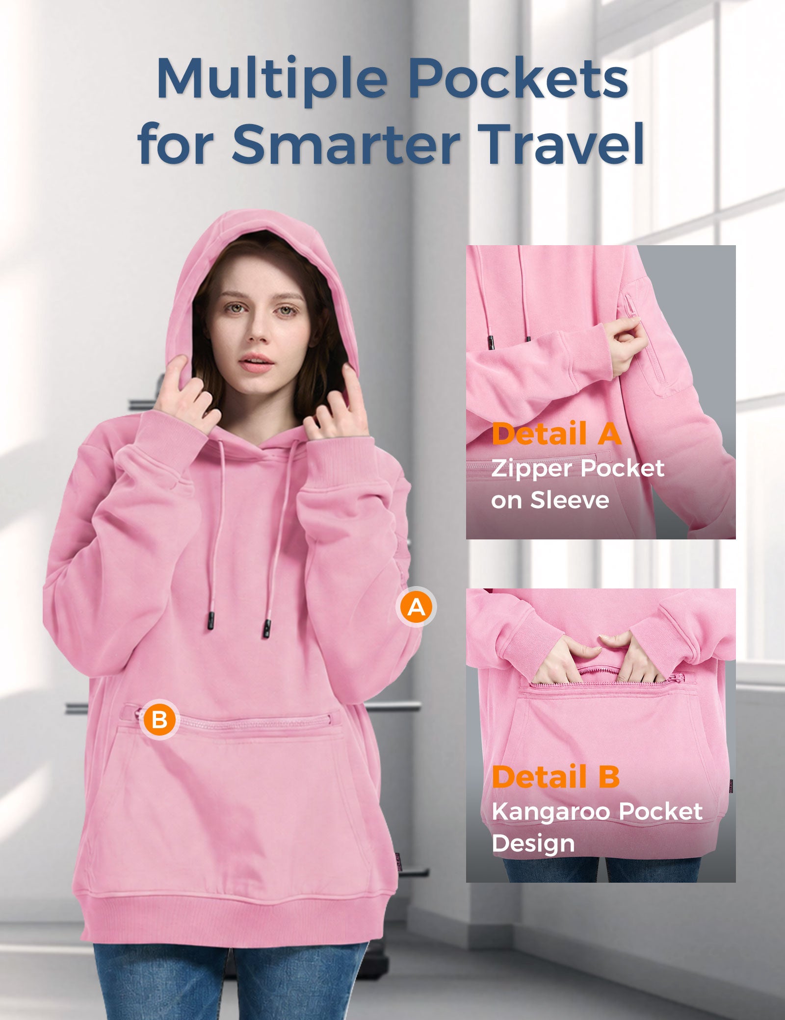 Relexit® All-in-One Travel Hoodie with Built-in Blackout Eye Mask – Unisex