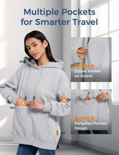 Relexit® All-in-One Travel Hoodie with Built-in Blackout Eye Mask – Unisex