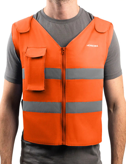 Reflective Cooling Vest with 12 Ice Packs - Orange