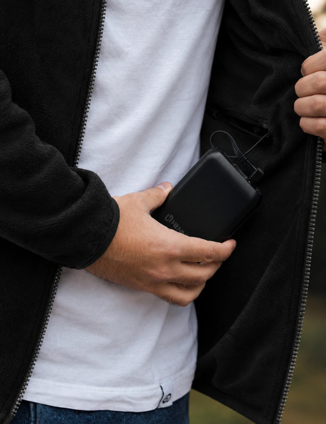 Men's Dual Control Heated Fleece Jacket with 12V 16000mah Battery