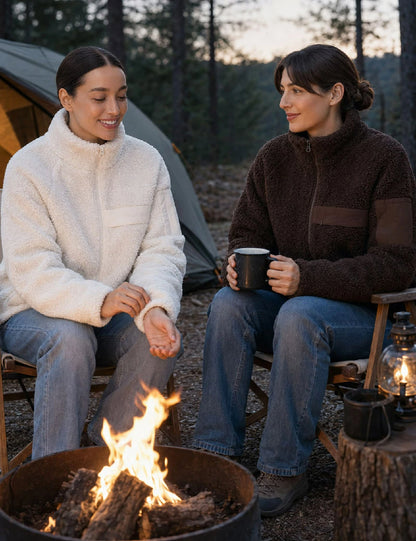 Womens Heated Sherpa Fleece Jacket 12V 16000mah Battery