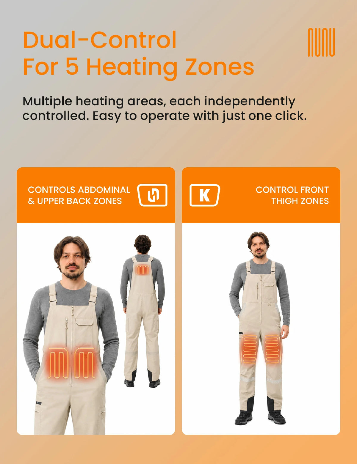 Men's Reflection Heated Bib Overalls with 12V 16000mah Battery