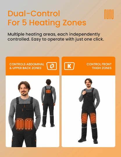 Men's Reflection Heated Bib Overalls with 12V 16000mah Battery