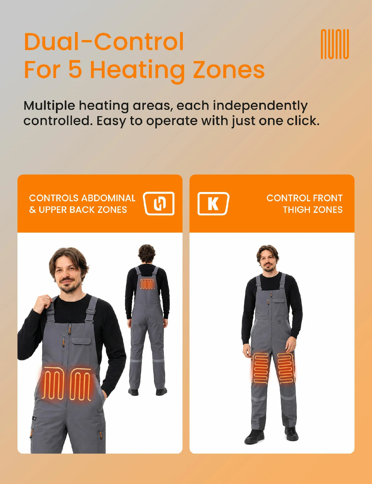 Men's Reflection Heated Bib Overalls with 12V 16000mah Battery