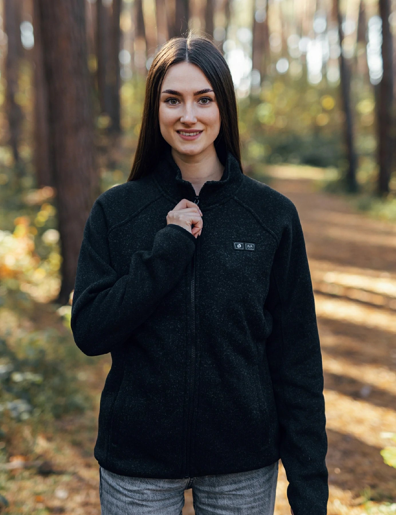 Veste polaire chauffante pour femmes grise (améliorée) 