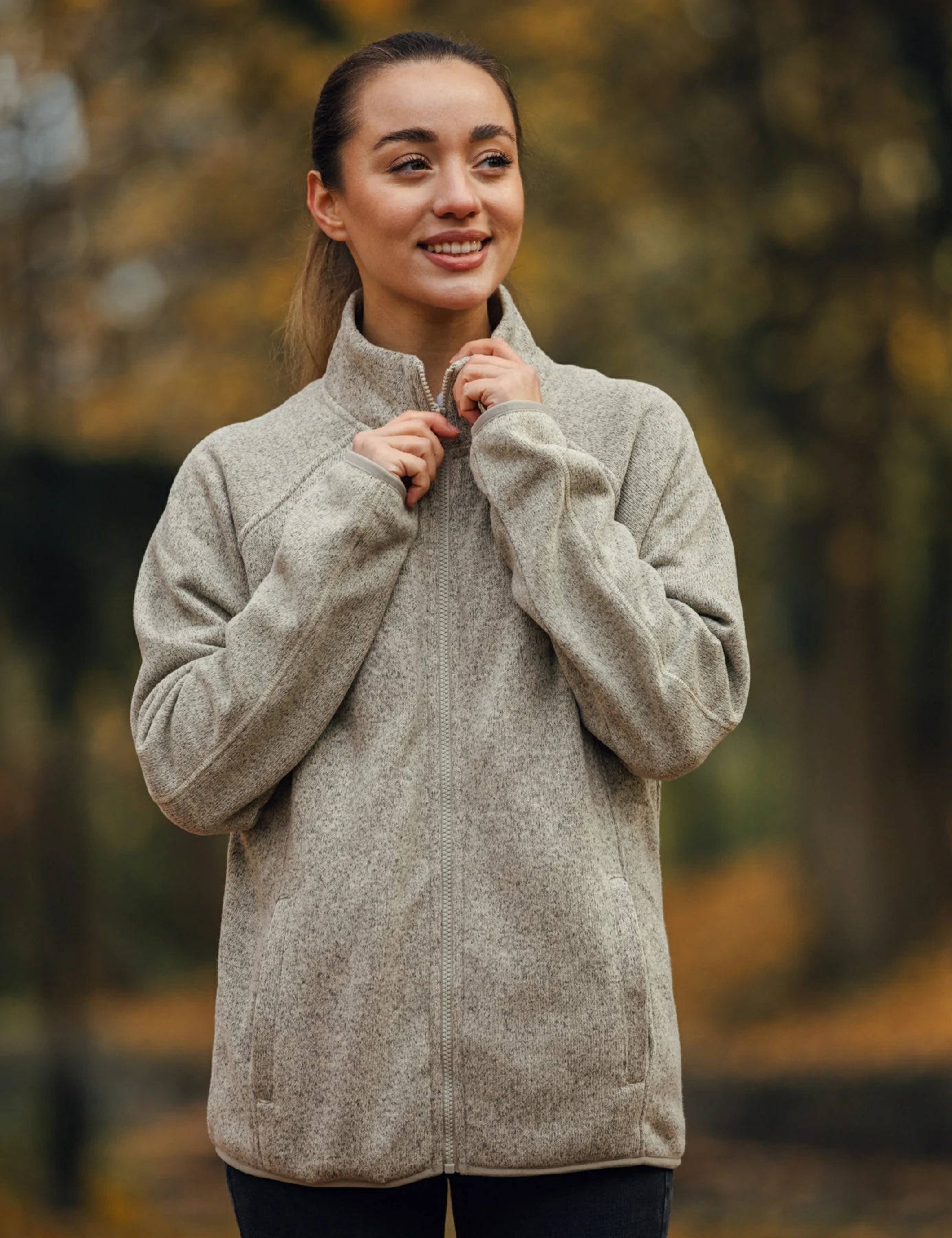 Veste polaire chauffante pour femmes grise (améliorée) 