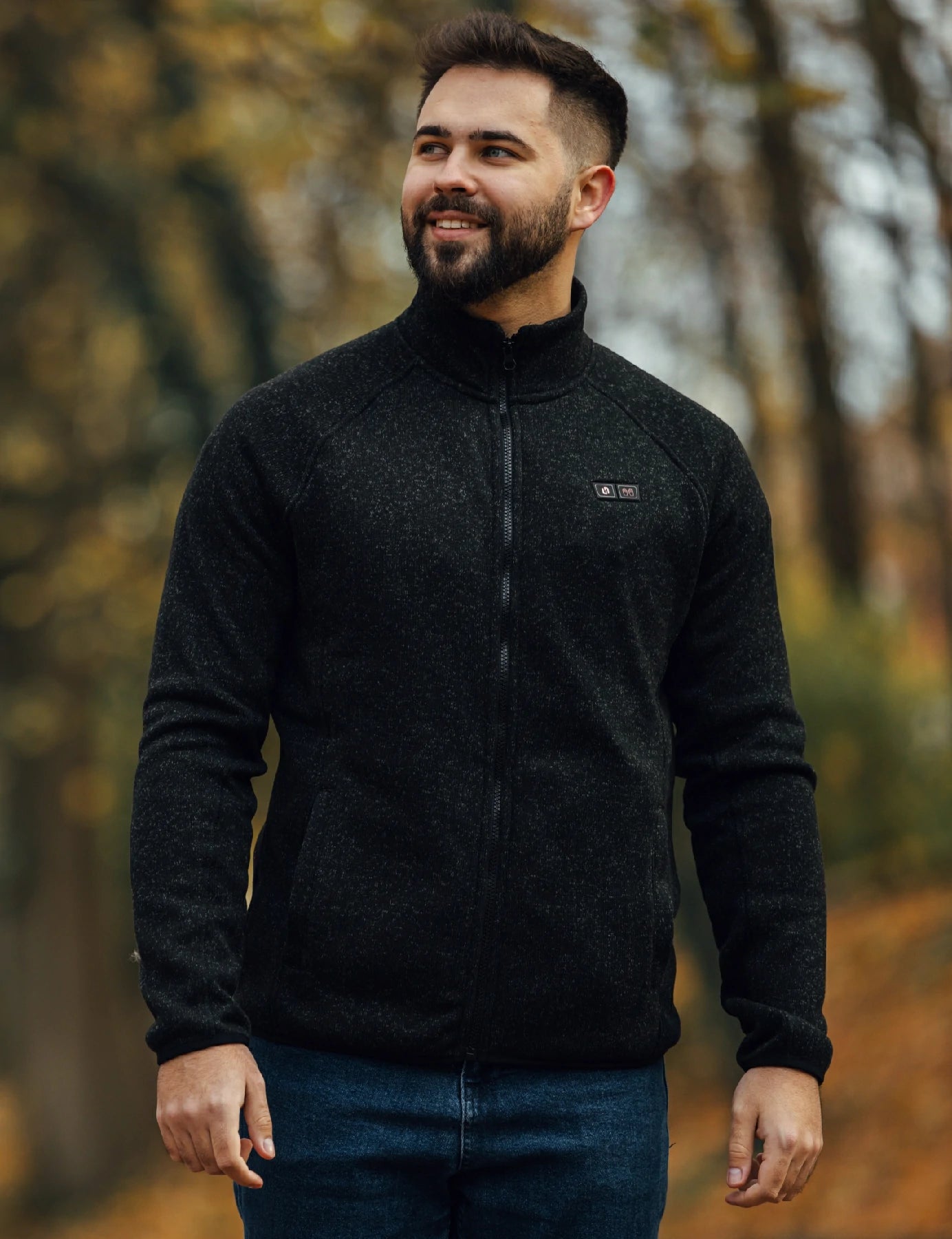 Veste polaire chauffante homme - Noir 