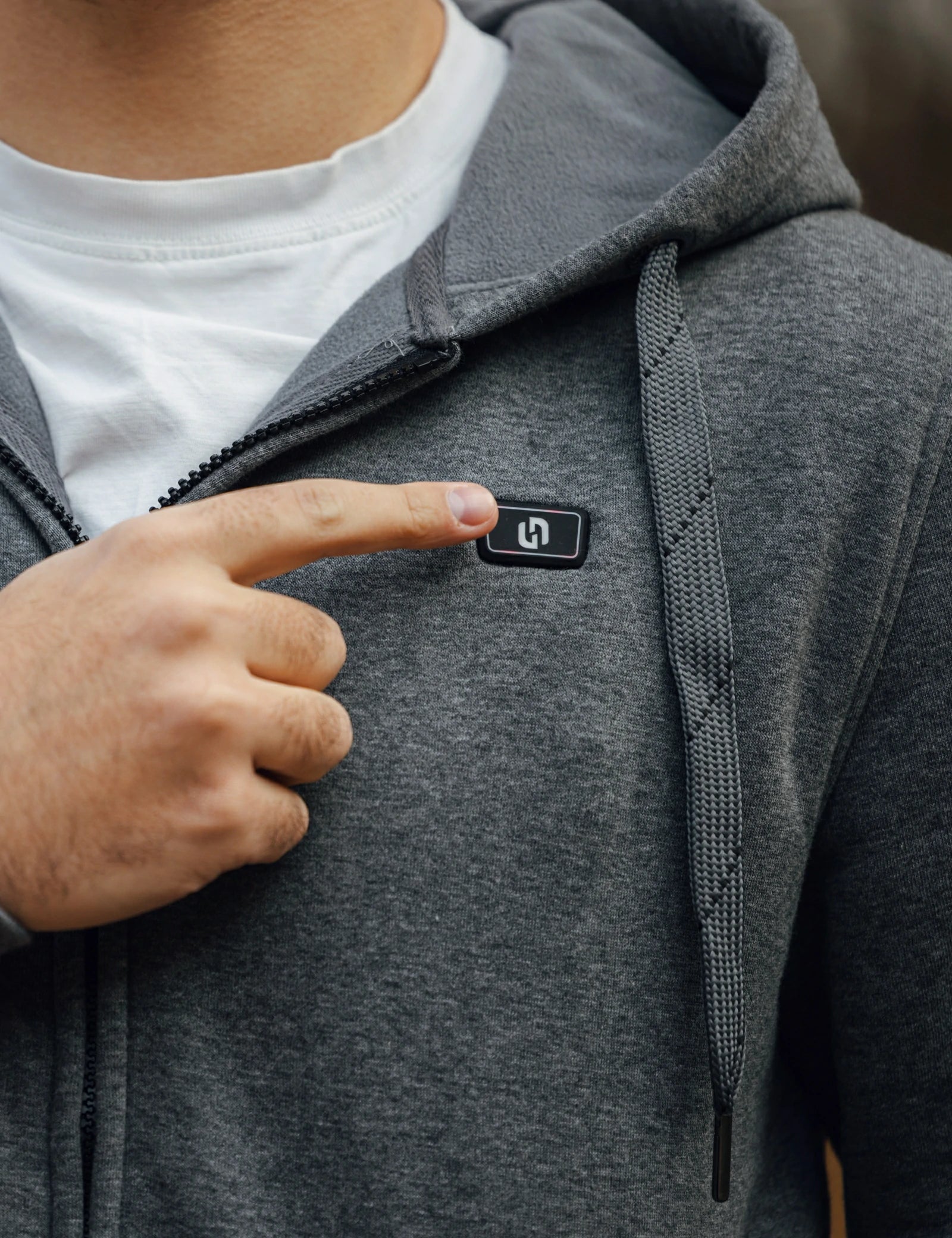 Sweat à capuche chauffant entièrement zippé pour hommes noir (amélioré) 