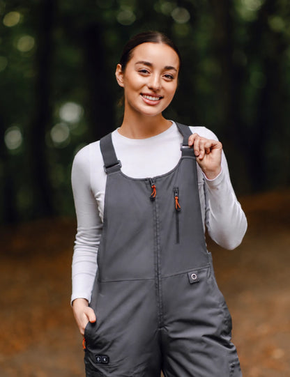 Women's Heated Bib Overalls with 12V Battery