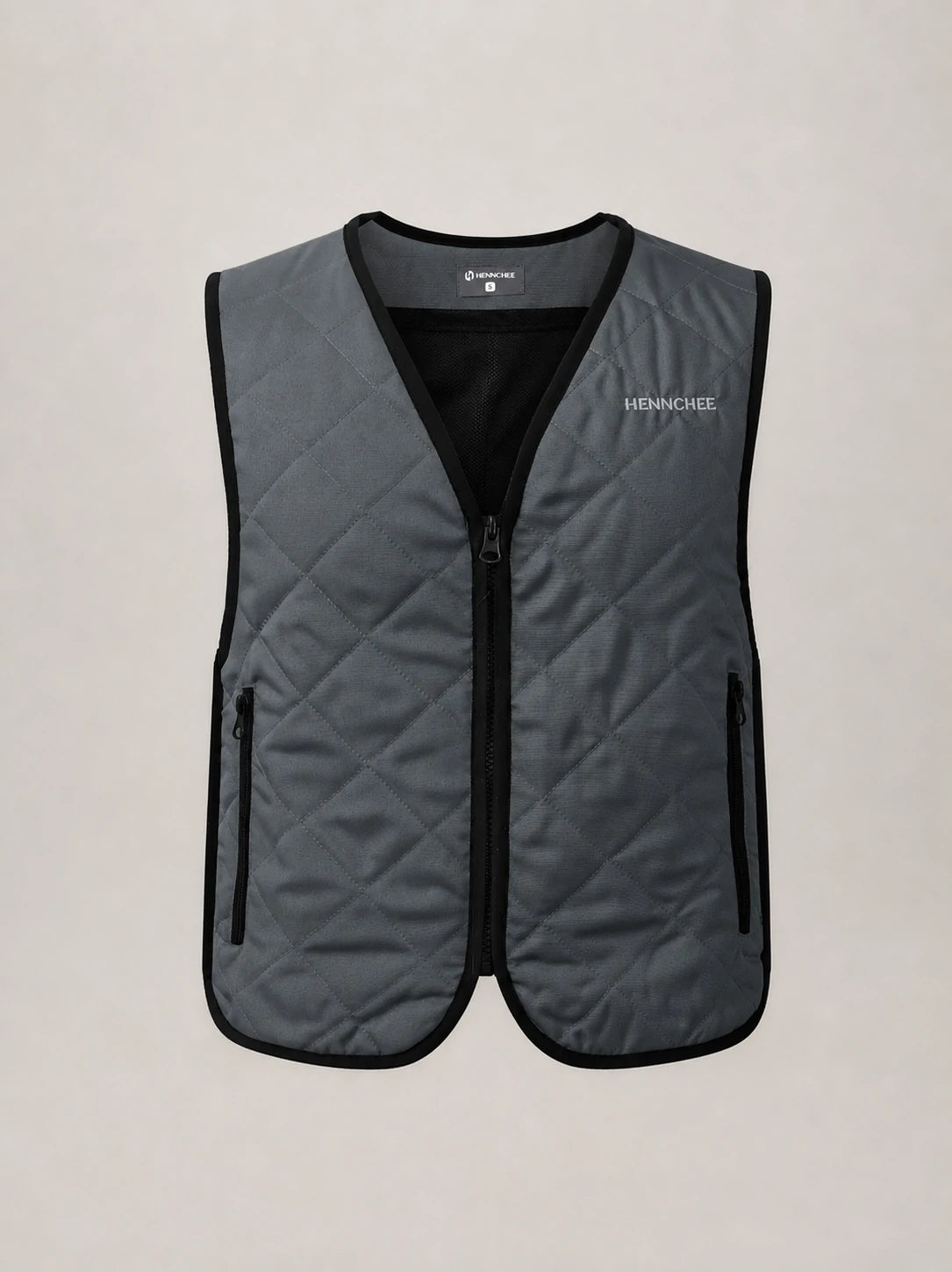 Unisex Cooling Vest with 12 Ice Packs - Grey
