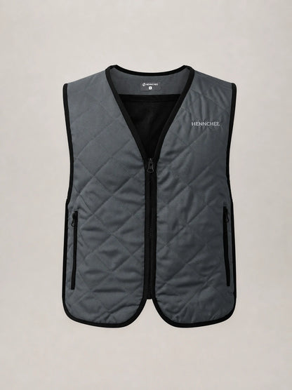 Unisex Cooling Vest with 12 Ice Packs - Grey