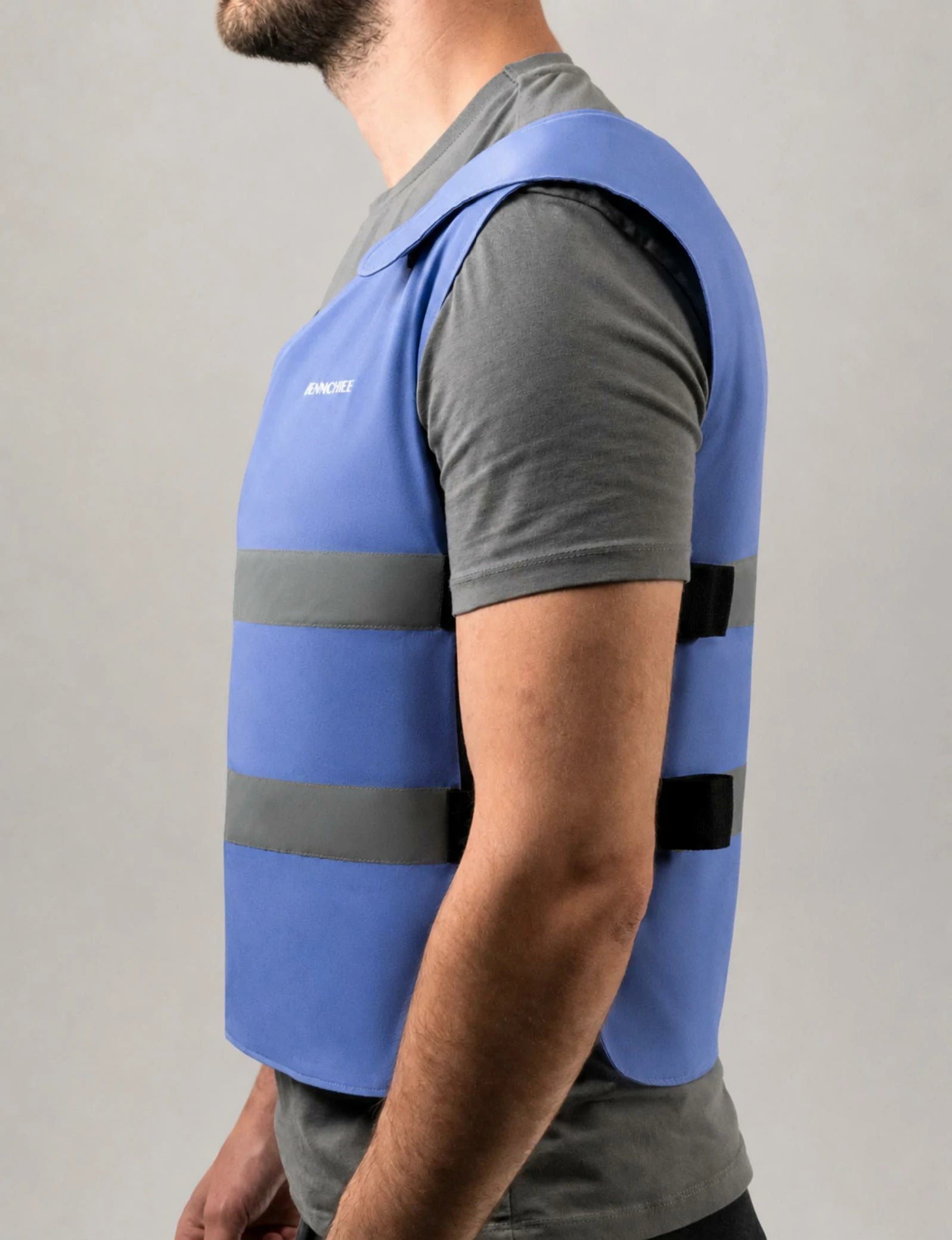 Reflective Cooling Vest with 12 Ice Packs - Blue