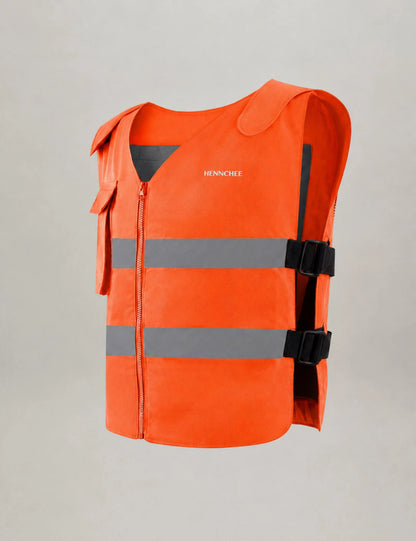Reflective Cooling Vest with 12 Ice Packs - Blue