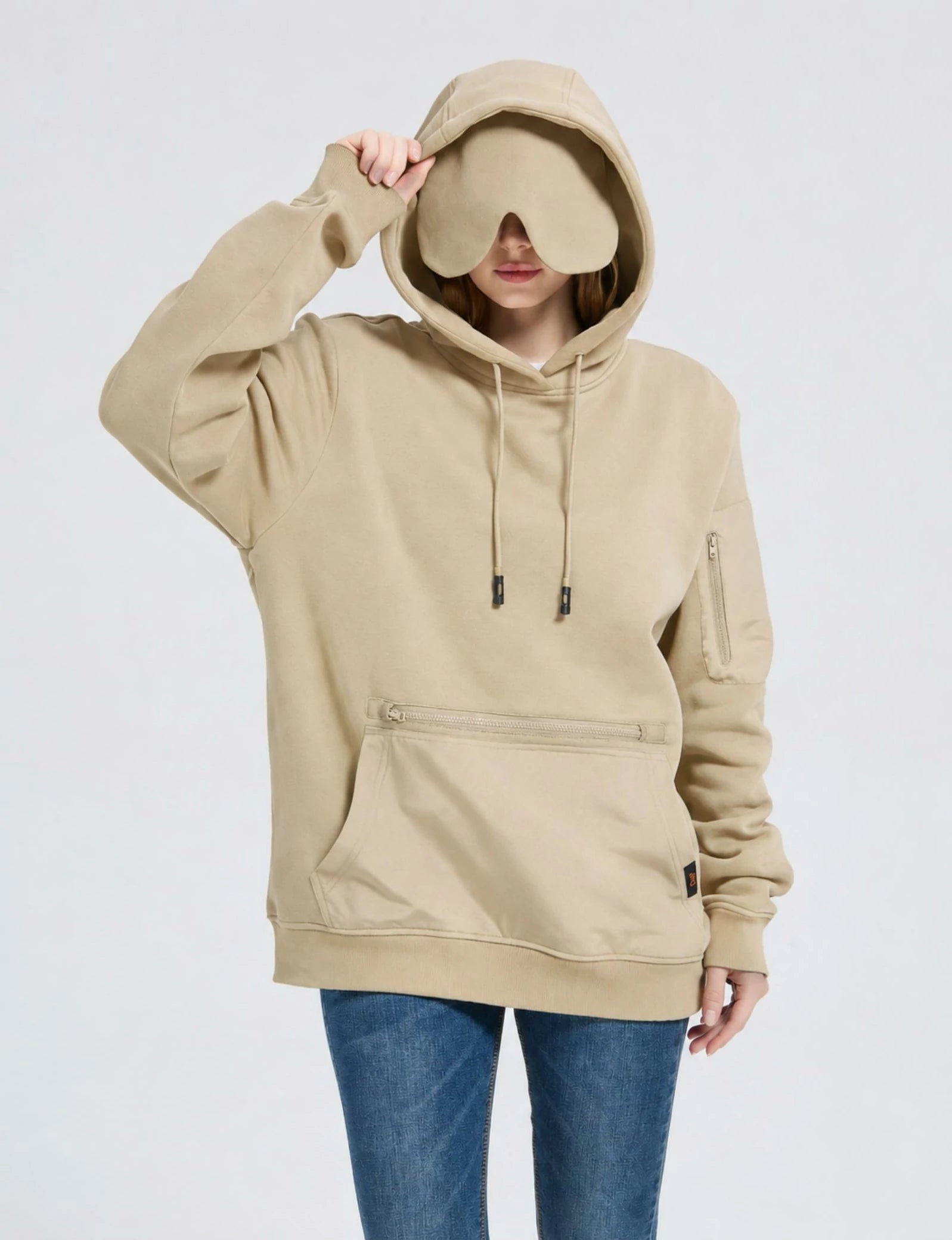 Relexit® All-in-One Travel Hoodie with Built-in Blackout Eye Mask – Unisex